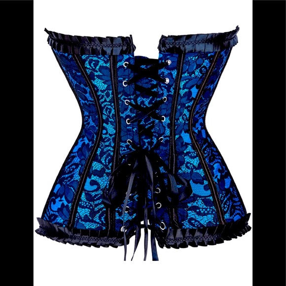 HOST PICK New!! Blue & Black Lace Up Corset - Picture 5 of 8
